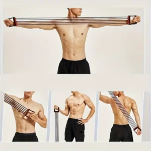 5-Tube Chest Expander – Adjustable Resistance Bands up to 150 lbs