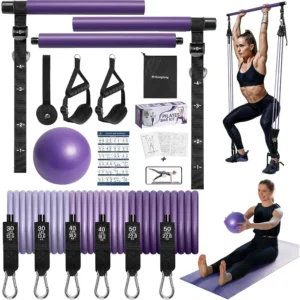 Upgraded Pilates Bar Kit with Resistance Bands